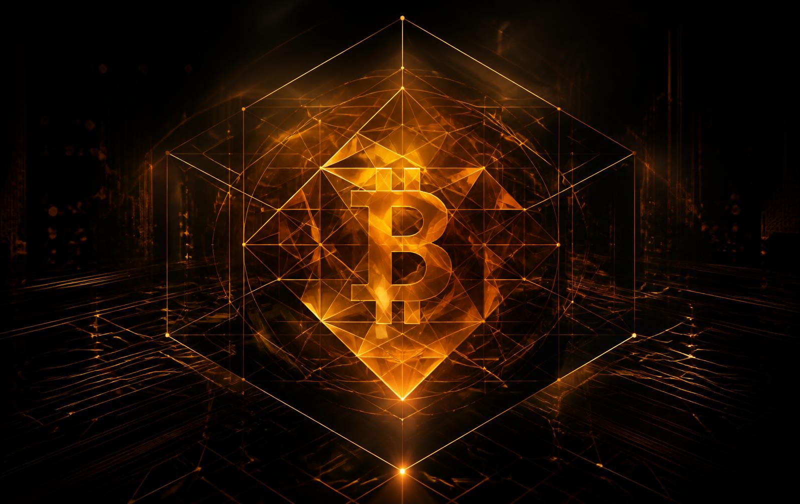 Glowing geometric bitcoin lattice